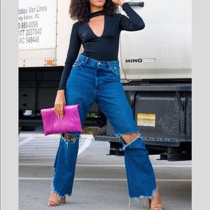 Oversized Boyfriend Custom Ripped Denim